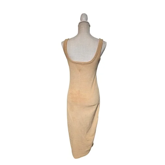 Armina James Terry Vacay Midi Coffee Cotton Ribbed Knit Tank Midi Dress Size S - Picture 3 of 6